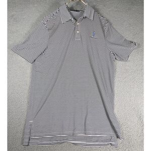 Ralph Lauren RLX Polo Mens Size L White Black Striped Short Sleeve Golf Shirt